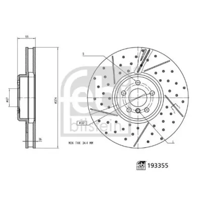 Disco de freno FEBI BILSTEIN 193355 Compra Ahora